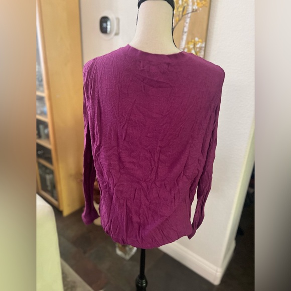 Ava & Viv - bright lilac purple v-neck long sleeve cardigan - Picture 5 of 7